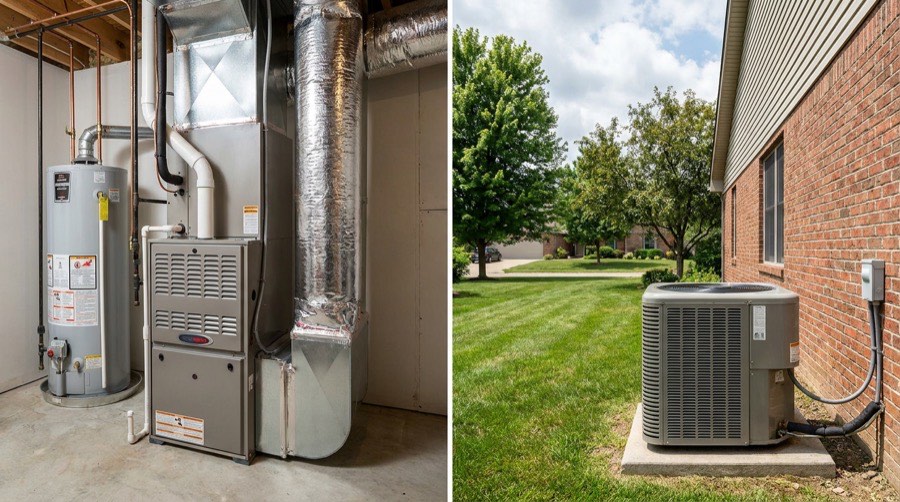 Dual-Fuel / Hybrid — Wind Bender furnace installation