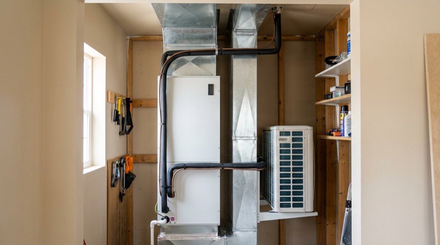 Heat Pump + Air Handler — Wind Bender furnace installation