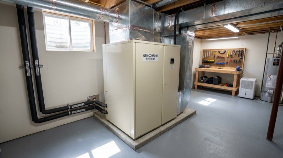 Geothermal Heat Pumps — Wind Bender furnace installation