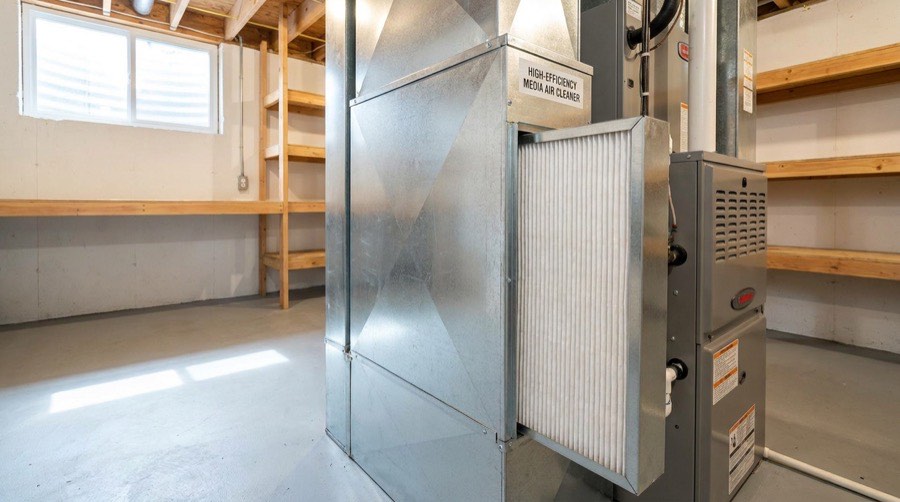 Media Air Cleaners — Wind Bender furnace installation