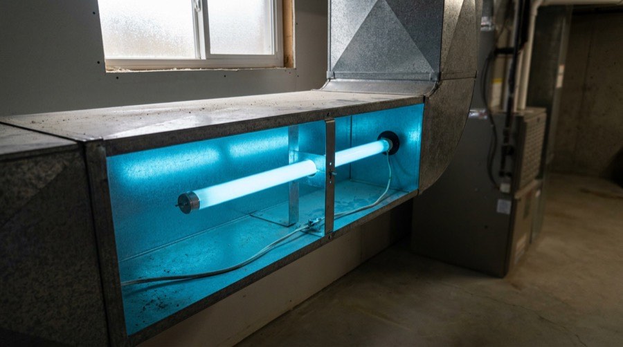UV Germicidal Lights — Wind Bender furnace installation