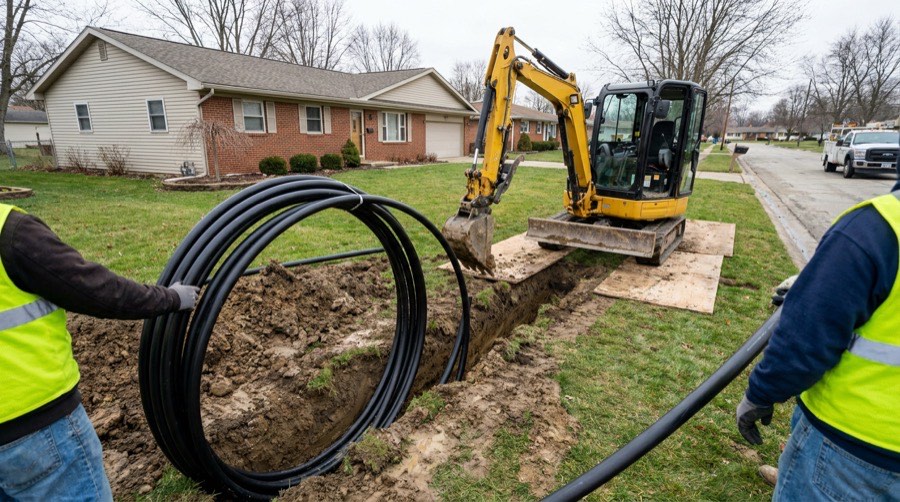 Line Replacement — Wind Bender furnace installation