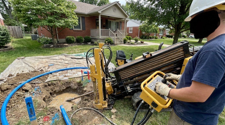 Trenchless Replacement — Wind Bender furnace installation