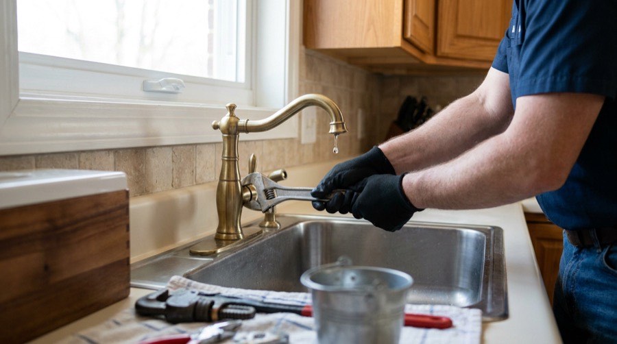 Faucet  Fixture Repair — Wind Bender furnace installation
