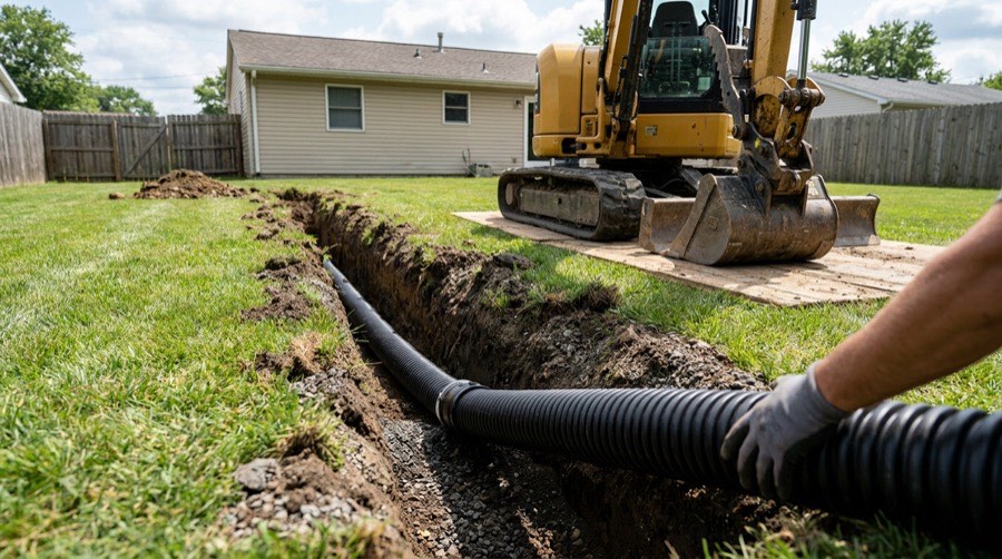 Line Replacement — Wind Bender furnace installation