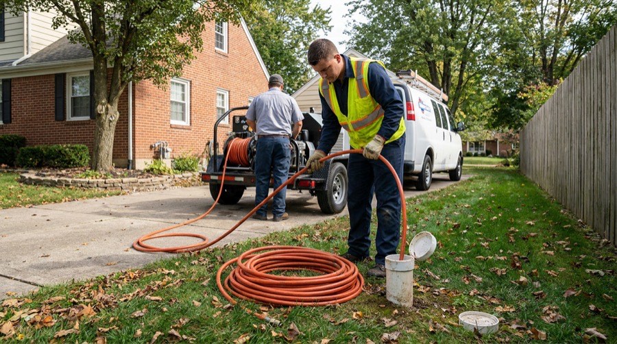 Cleaning Hydro Jetting — Wind Bender furnace installation