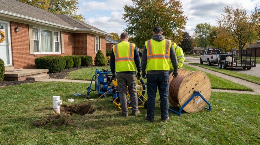 Trenchless Repair — Wind Bender furnace installation